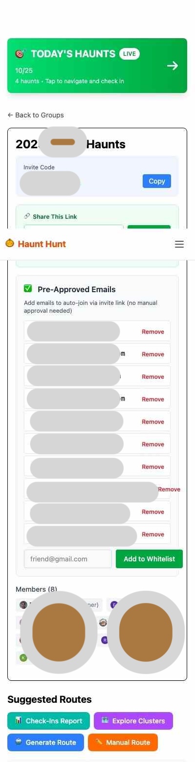 Voting interface showing route options with can/can't make it buttons